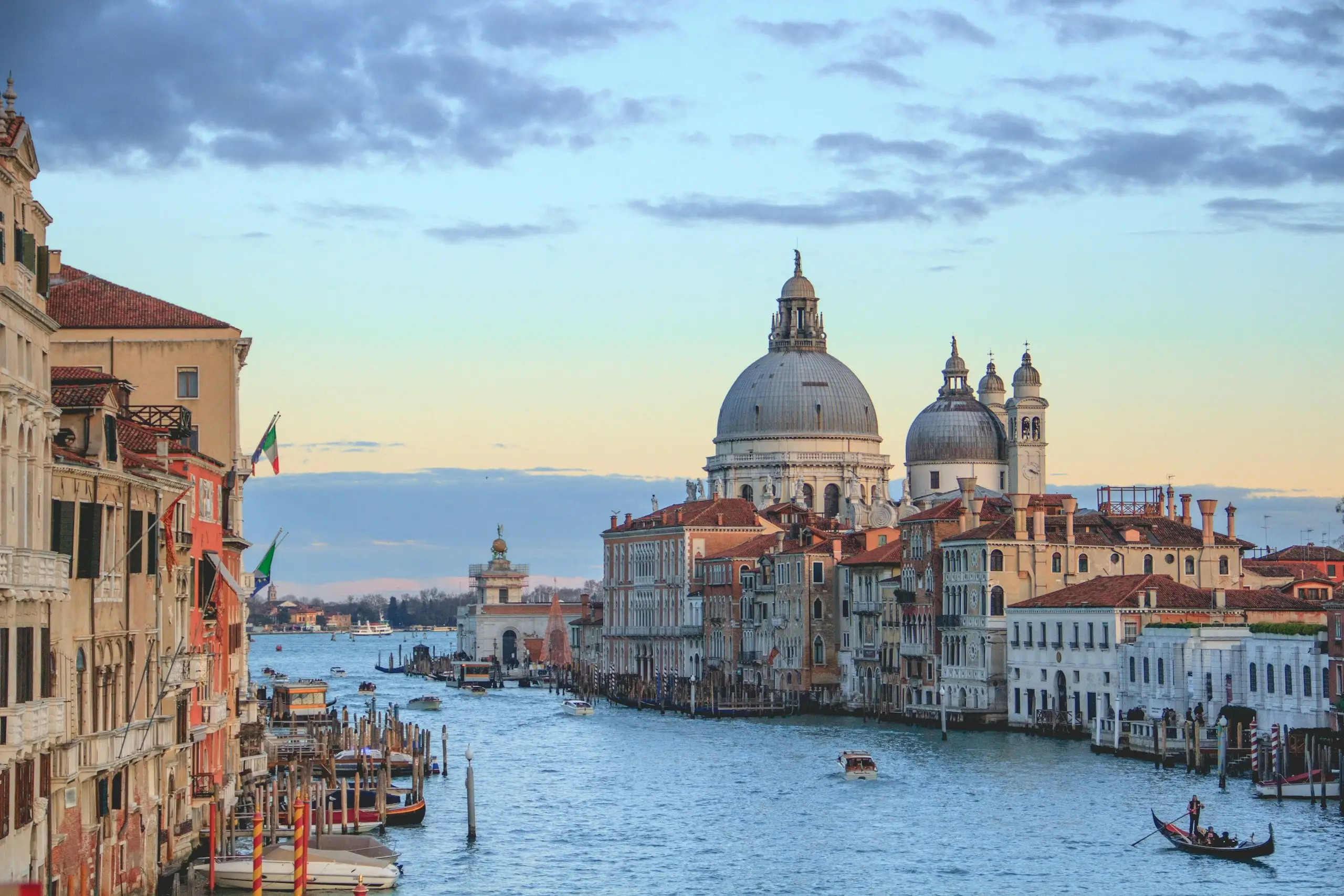 The Grand Canal and Santa Maria della Salute at dusk, Venice