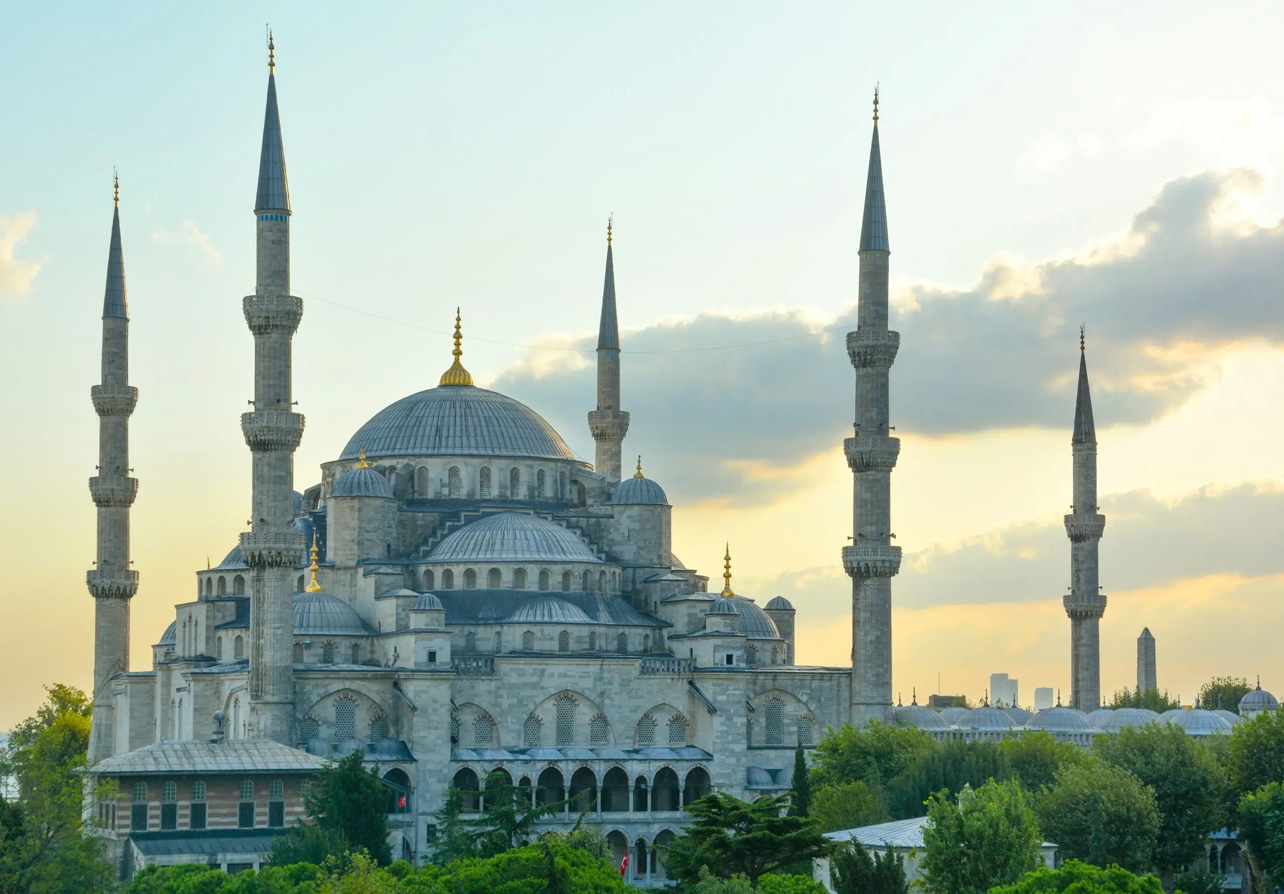 The Blue Mosque and its minarets at dusk, Istanbul